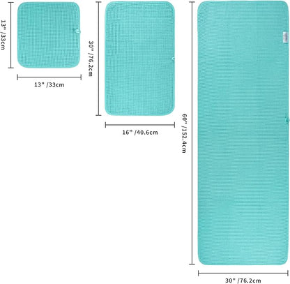 POLYTE 430 GSM Microfiber Quick Dry Lint Free Oversize Bath Towel Set, 6 Piece (Waffle Weave)