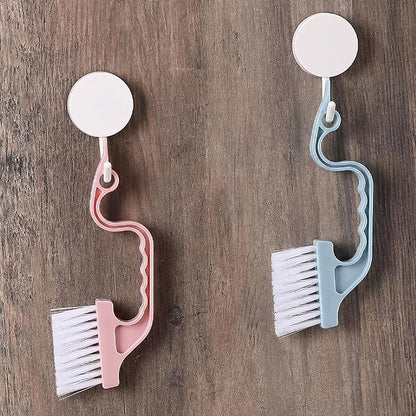 Slick- Window Track Cleaning Brush, 3 Pack, Colorful Ergonomic Handle, Built-in Scraper, Multipurpose, Window Track Cleaning Tools
