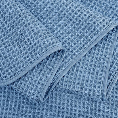 POLYTE 430 GSM Microfiber Oversize Quick Dry Lint Free Bath Towel, 60 x 30 in, 4 Pack (Waffle Weave)