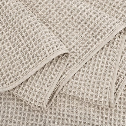 POLYTE 430 GSM Microfiber Oversize Quick Dry Lint Free Bath Towel, 60 x 30 in, 4 Pack (Waffle Weave)