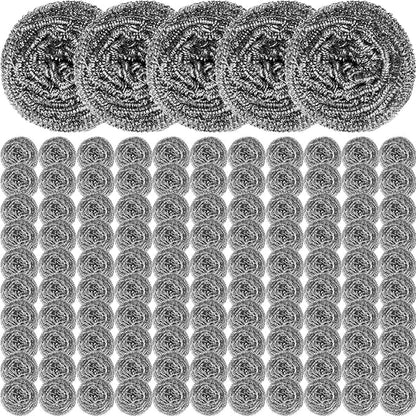 Reallnaive 300 Pcs Stainless Steel Wool Scrubber Bulk Steel Wool Sponges Pack Metal Dishwashing Wire Scouring Pads Heavy Duty Clean Dish Pot Pan and Oven for Cleaning Kitchen Bathrooms and More