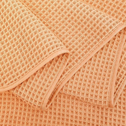 POLYTE 430 GSM Microfiber Oversize Quick Dry Lint Free Bath Towel, 60 x 30 in, 4 Pack (Waffle Weave)