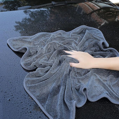 JOYMOOP Microfiber Towels for Cars, 2 Pack 35.4" x 23.6" Car Drying Towel, Dark Gray Reusable Car Towel, Quick Drying Car Microfiber Cleaning Cloth for RVs, SUVs, Trucks